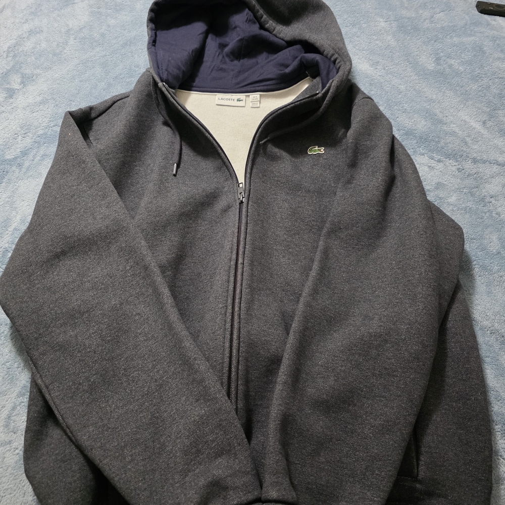 Lacoste Men's Dark Gray Zip-Up Hoodie